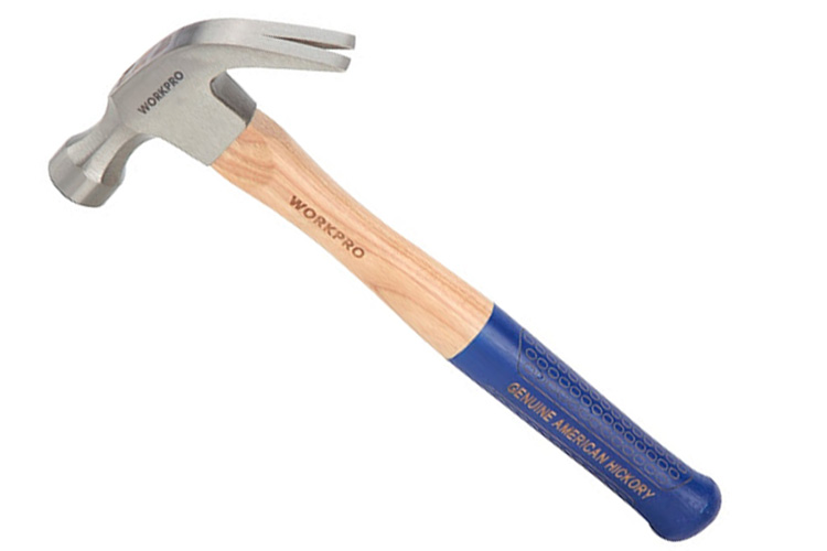 WORKPRO W041021 8oz Hickory-style wooden handle nail puller hammer