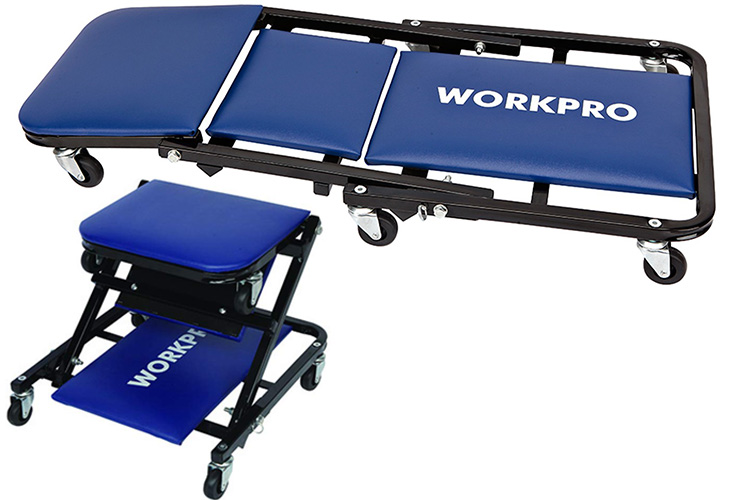 Xe nằm sửa chữa gấp gọn 900mm có nệm bọc WORKPRO W111005